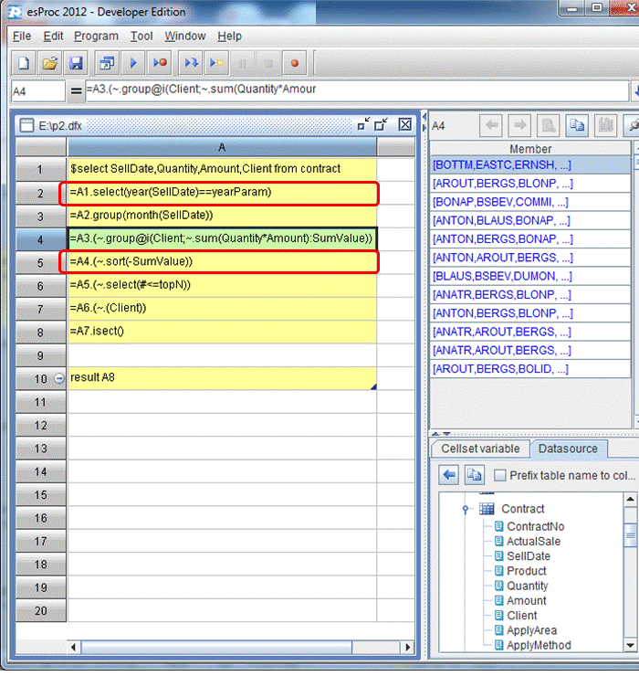 esProc database development-22